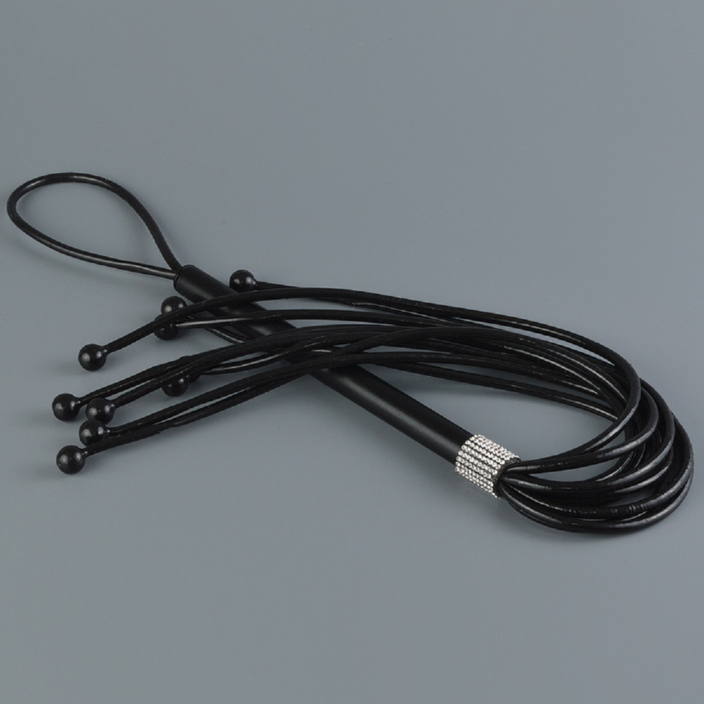 Плеть латексная с шариками черная 25 см