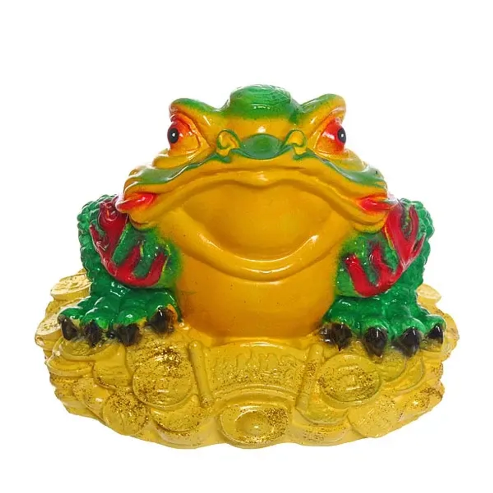 Копилка из гипса «Жаба на деньгах» 20*26см цветная