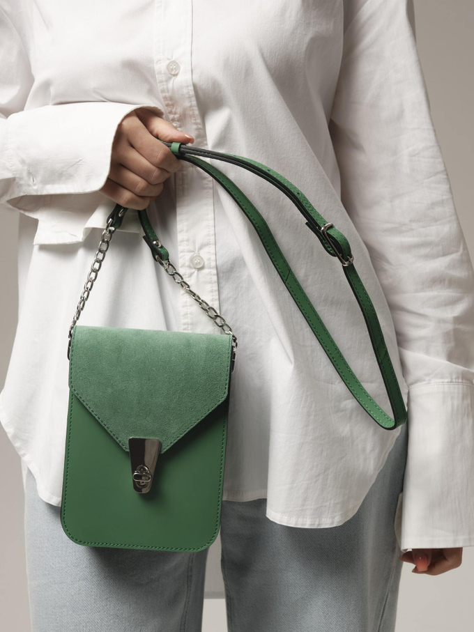 Сумка замшевая кросс-боди минт