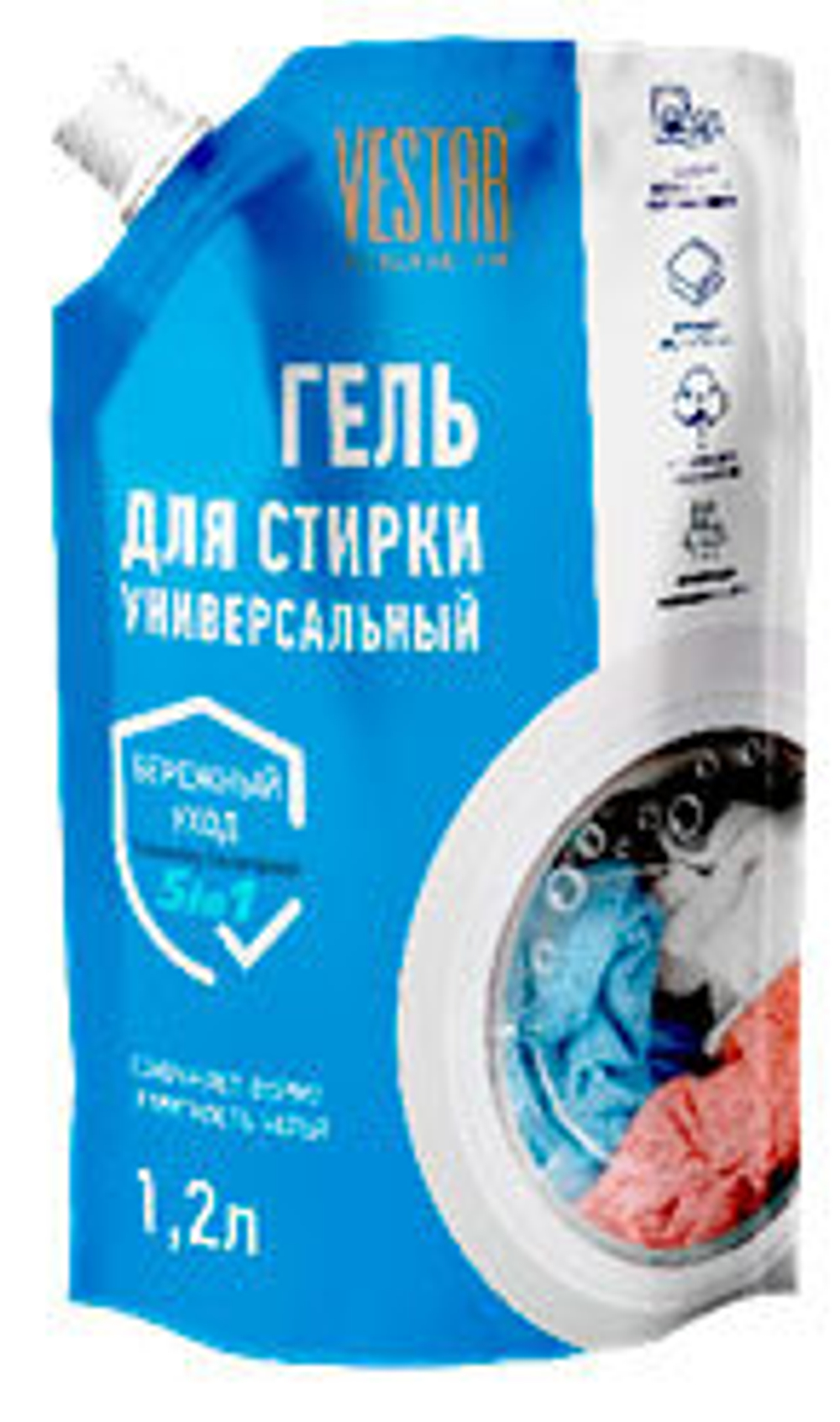 Гель-суперконцентрат для стирки Vestar универсальный 5 в1 1,2 л.