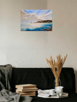 Картина авторская акрилом интерьерная на холсте 27*41 см для интерьера "Отражение неба"