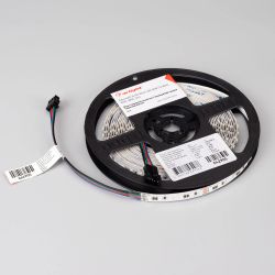 Светодиодная лента RT-A120-8mm 24V RGB (12 W/m, IP20, 2835, 5m) (Arlight, 5 лет) 042905