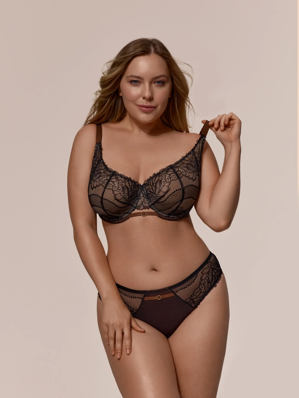 Бюстгальтер балконет MOON черная охра