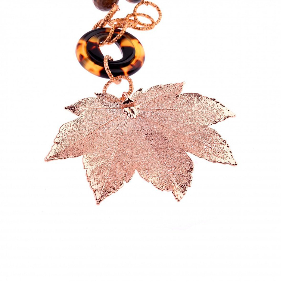 Колье лист Ester Bijoux Японский Клён CL1216-RG BR