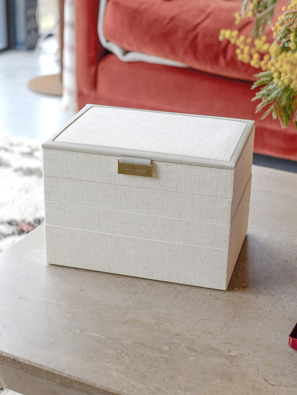 Органайзер для украшений и часов Stackers Classic Jewellery Box, 4 секции - Burgundy (Burgundy / бордовый / Burgundy / 600 / 700 / Органайзер-косметичка с крышкой)