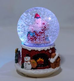 PM-57 Шар со снегом муз. с подсветкой «Новогоднее Чудо»