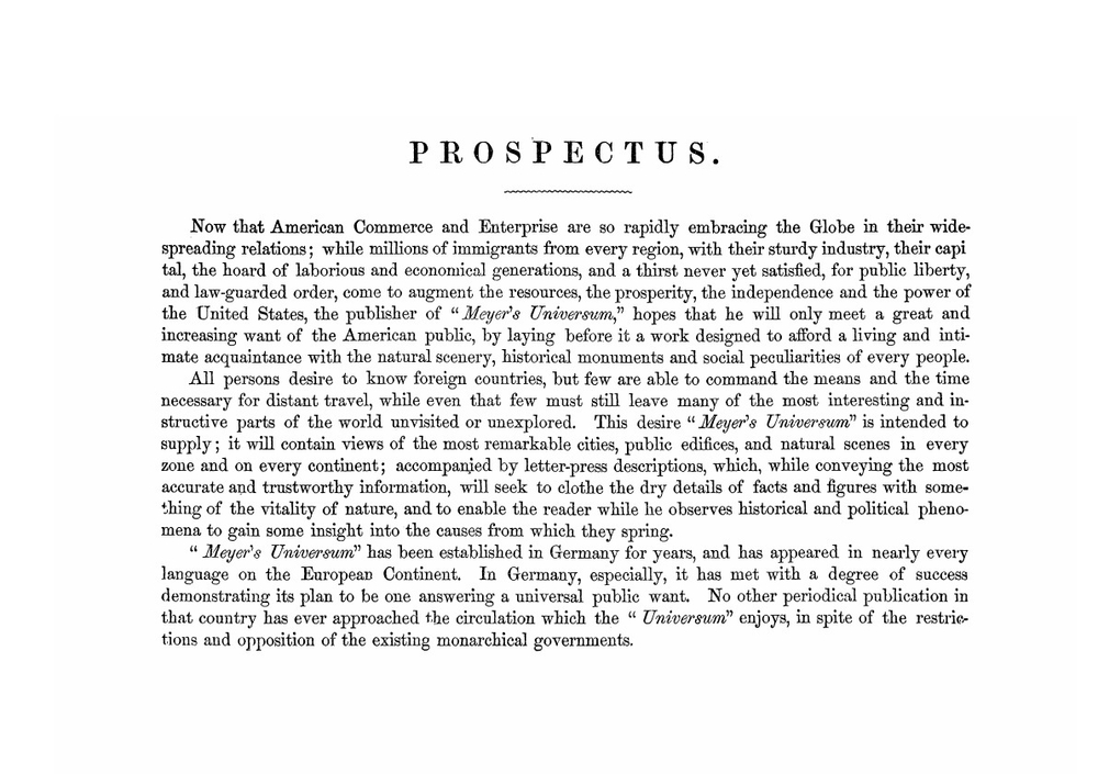 Meyer's Universum or Views of the Most Remarkable Places and Objects of All Countries. Volume 1 | Dana Charles A.
