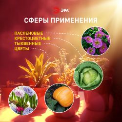 Светильник для растений, фитолампа светодиодная линейная ЭРА FITO-9W-Rа90-Т8+FITO-Holder IP65 2хG13 с выключателем, 1.5м