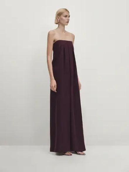 Massimo Dutti Комбинезон из 100% льна - Studio, бордовый
