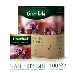 Чай в пакетиках чёрный Greenfield Spring Melody, 100 шт