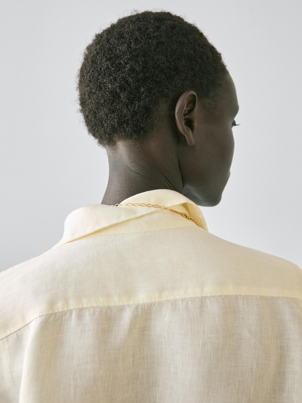 Massimo Dutti Свободная рубашка из 100% льна, желтый