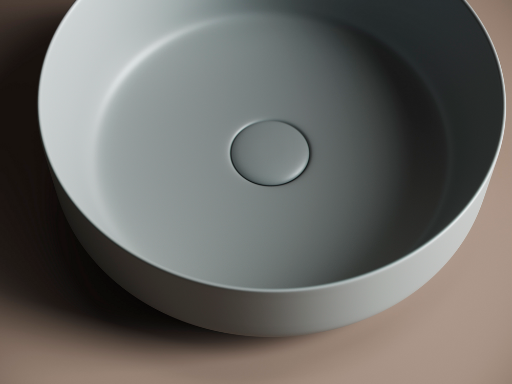 Умывальник чаша накладная круглая (цвет Антрацит Матовый) Element 390x390x120мм