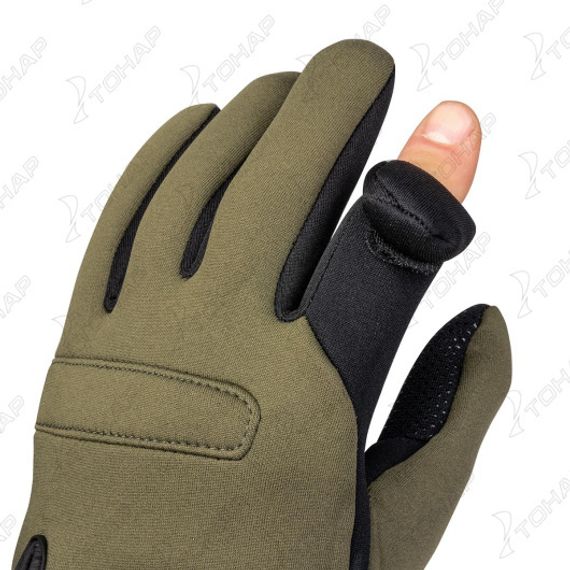 Перчатки Helios рыбацкие неопрен. Хаки р. XL