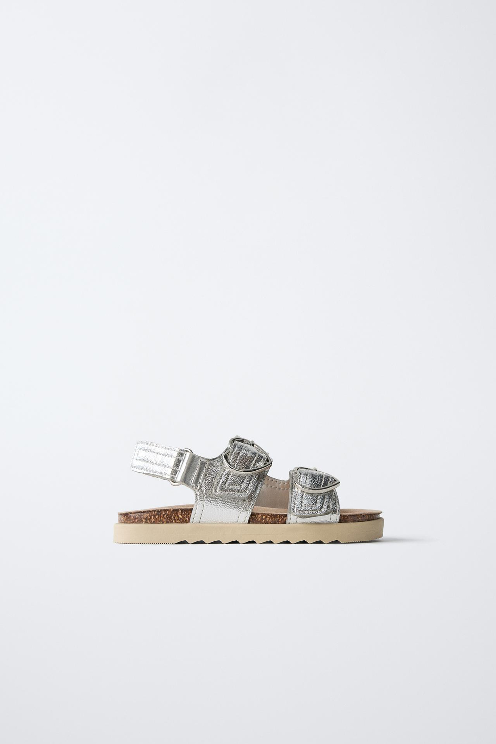 ZARA САНДАЛИИ С ПРЯЖКАМИ «СЕРДЦА», СЕРЕБРИСТЫЙ