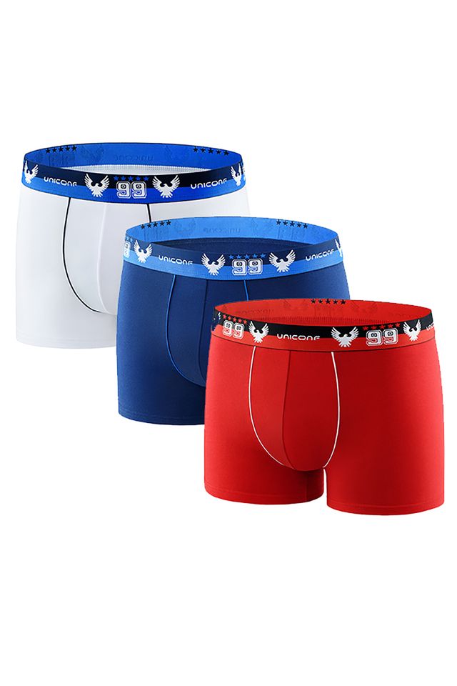 Комплект из 3-х трусов белого, синего и красного цвета