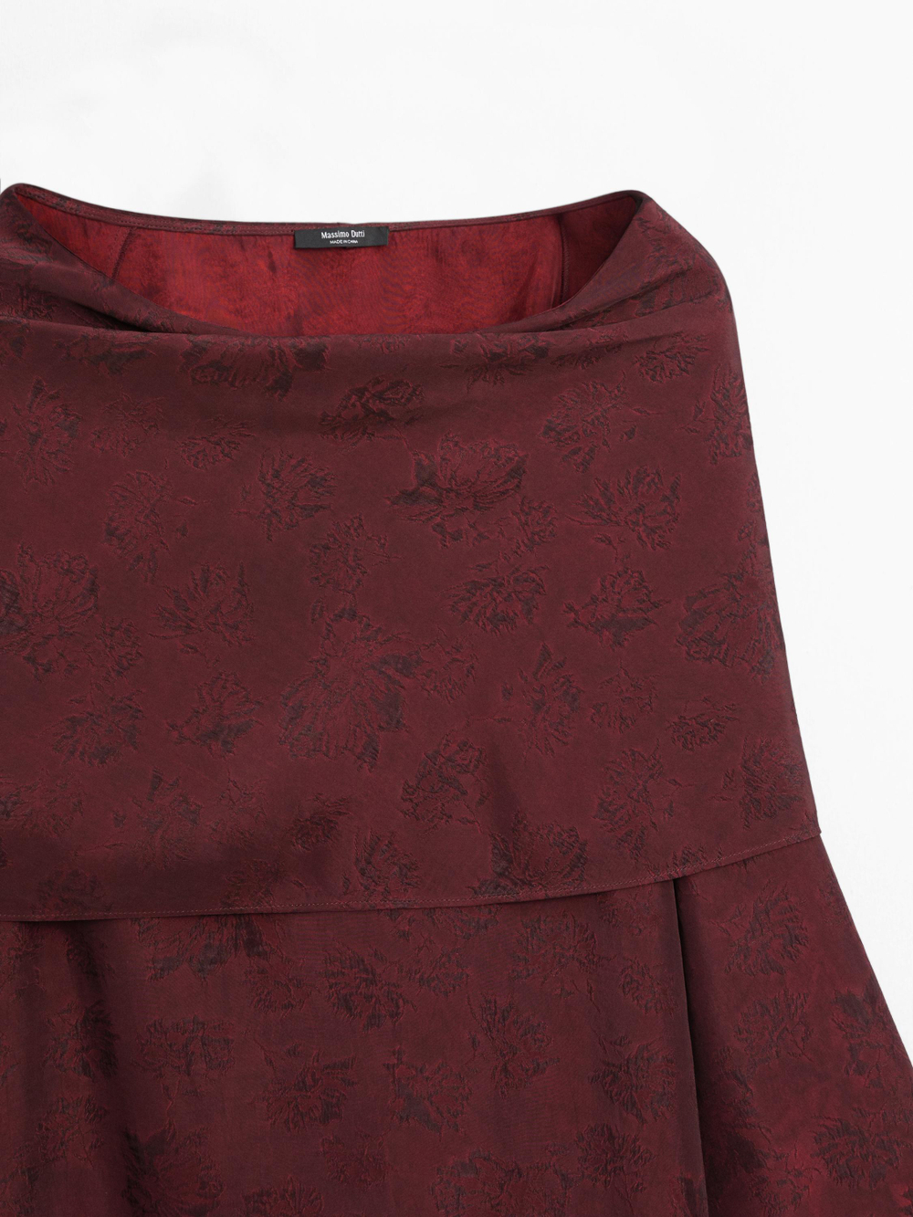 Massimo Dutti Блузка с объемным воротником, цвет жженого апельсина