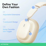 Наушники Baseus Bowie H1i Noise-Cancellation Wireless Headphones Stellar White (A00050402223-00)
