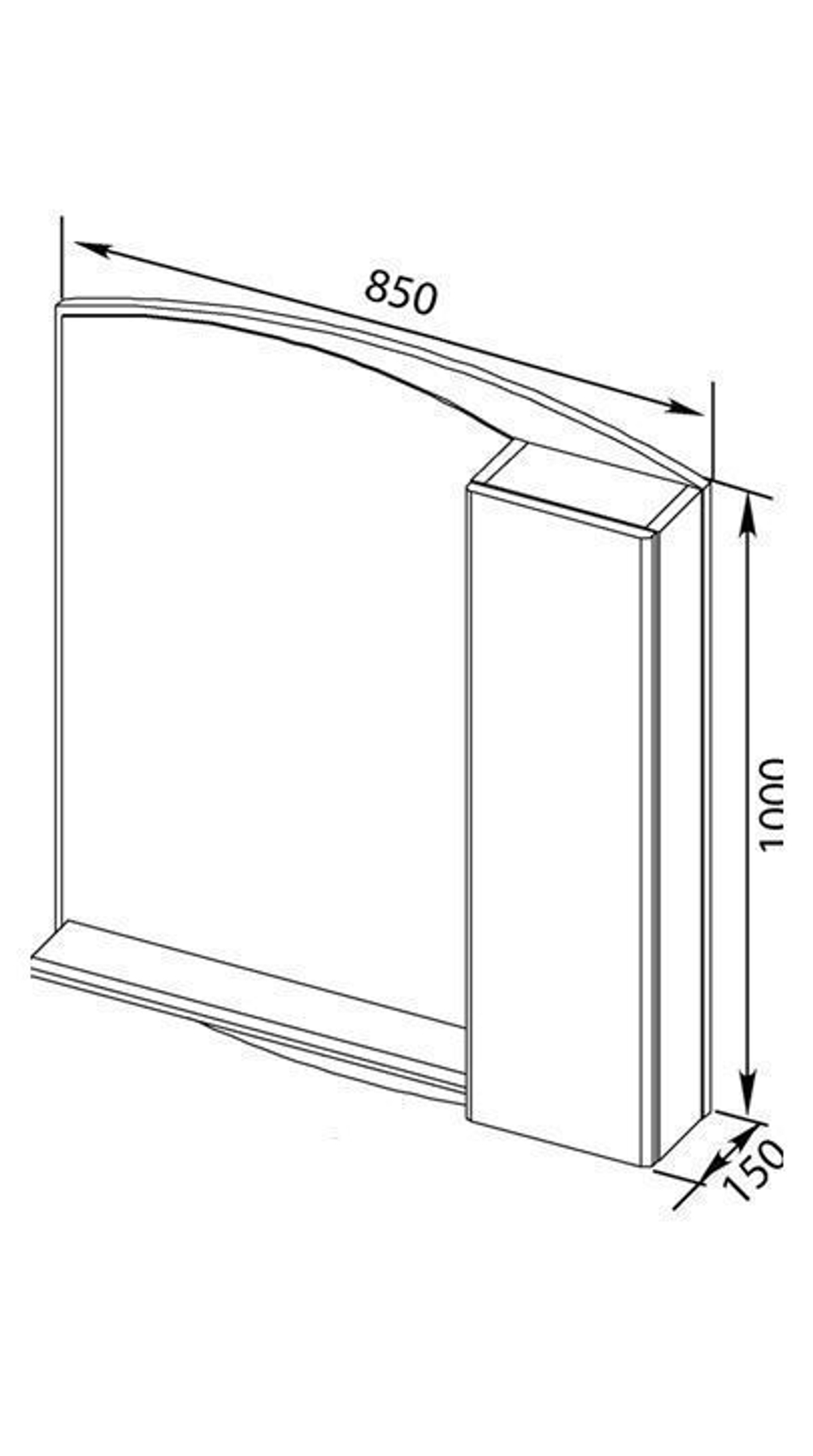 Зеркало-шкаф Aquanet Асти 85 белый