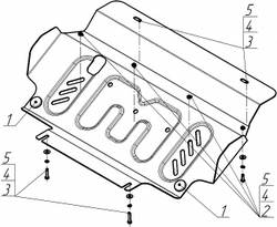 Защита радиатора. 2 мм, Сталь. для Nissan Pathfinder 2010-2014, Motodor.71406