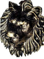 Кованый элемент Лев литой, патина золотая бронза 45х42 (15 см), вес 7 кг. Ручная работа