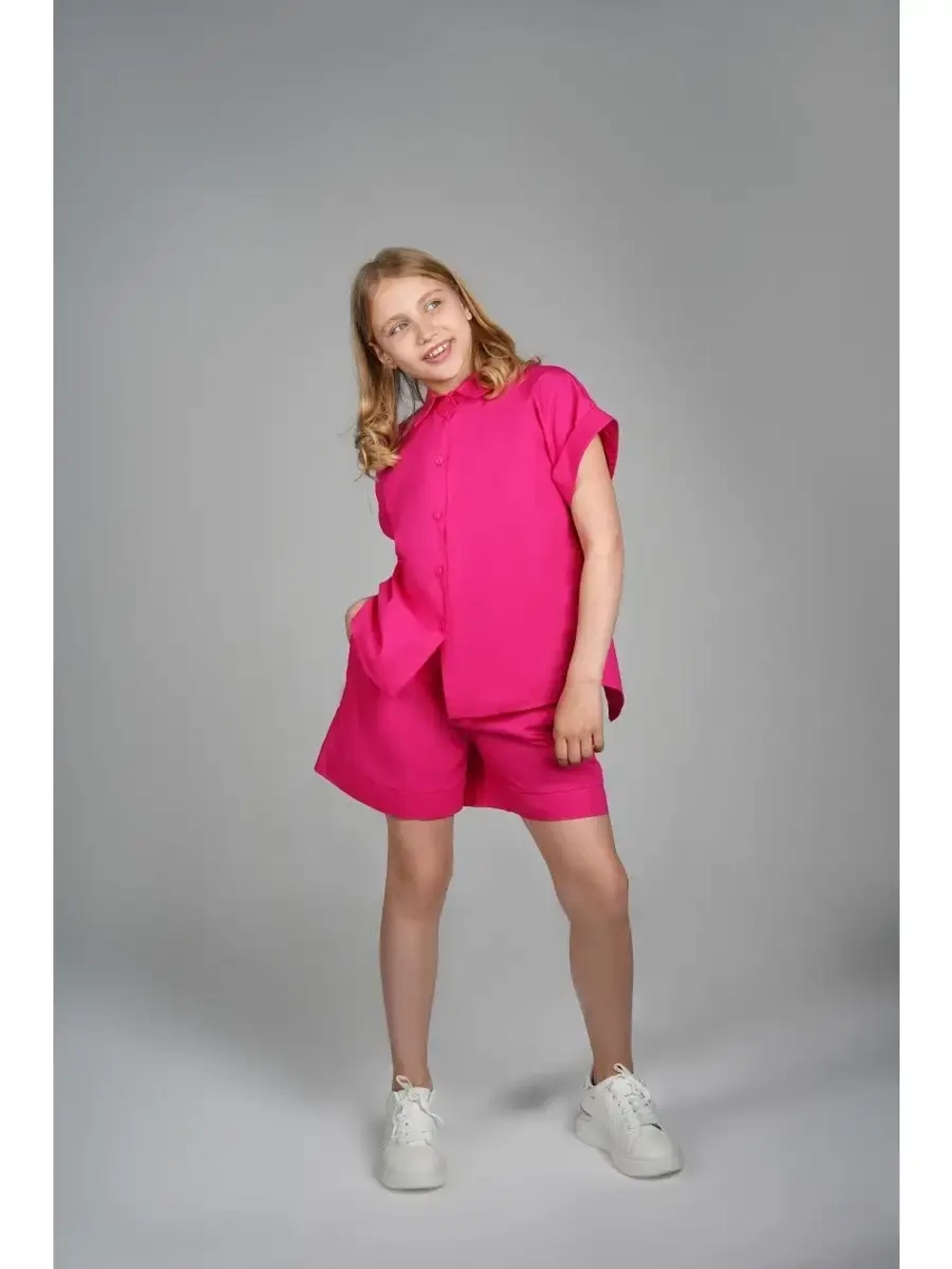 Костюм для девочки летний шорты рубашка