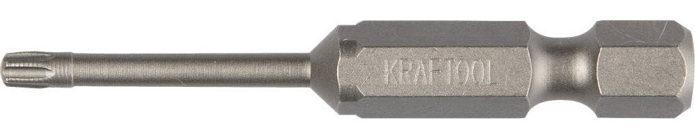 Биты ″X-DRIVE″ торсионные кованые, обточенные, KRAFTOOL 26125-10-50-2, Cr-Mo сталь, тип хвостовика E 1/4″, Т10, 50мм, 2шт