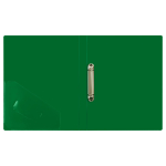 Папка на 2 кольцах А4 пластик, зеленая "Стандарт" (Стамм)