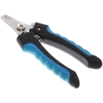 Когтерез для животных «ЗООУЛЬТРА», пружинный механизм, ручки прорезиненные - волна, цвет чёрный / голубой, 12см