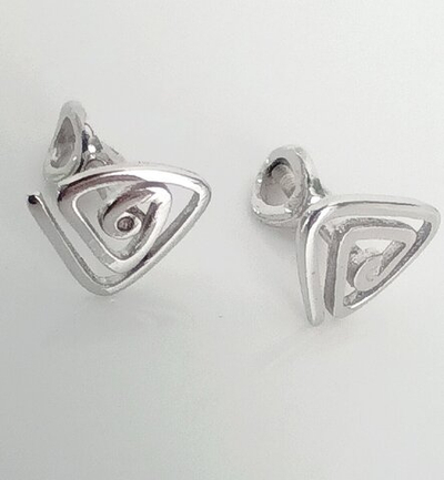 Серьги-пусеты Эстерелла, серебро 925 пробы, родированные/Ф