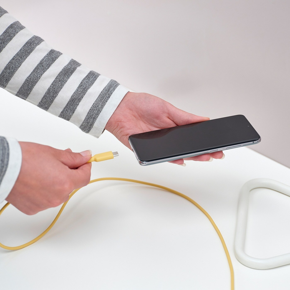 IKEA SITTBRUNN  (ИКЕА СИТТБРУНН)  -  USB-A - USB-C, ярко-желтый, 1 м