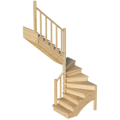 Лестница на второй этаж К-003м/4 Левая с подступенками