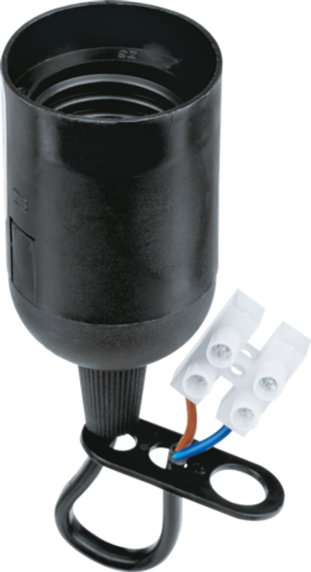 Патрон электрический Navigator 71 288 NLH-P-F-BL-E27-TB пластиковый черный с КЗВ