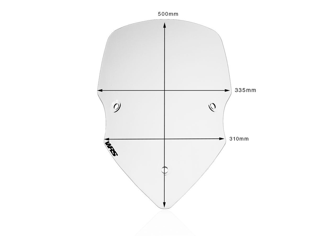 WRS Среднее ветровое стекло Ducati Multistrada 1200 / 1260 / 950 / V2 прозрачное DU008T