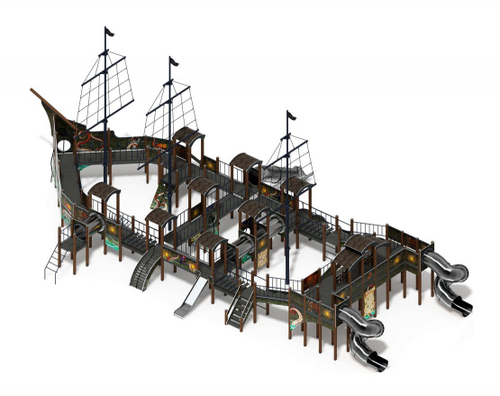 Детский игровой комплекс Баркентина Летучий Голландец (нержавейка скат) ДИК 2.03.3.06-21 H=1200 Н=1500 H=2000