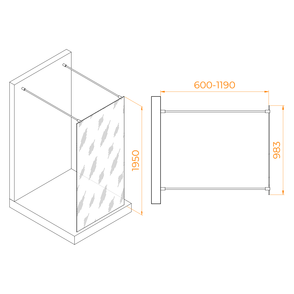 Душевая перегородка RGW WA-016 (Прозрачное, 1000)