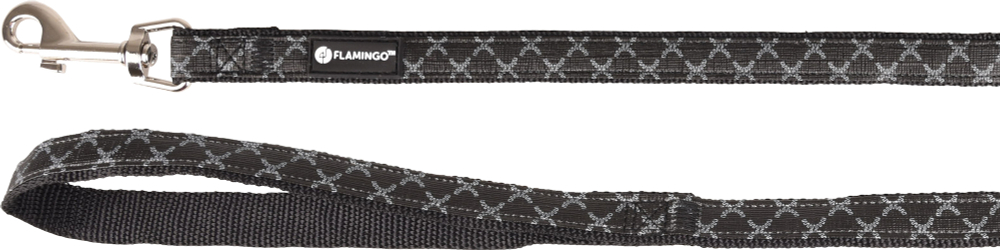 Поводок ODIN, черный 120 см/ 20мм, чёрный, Flamingo