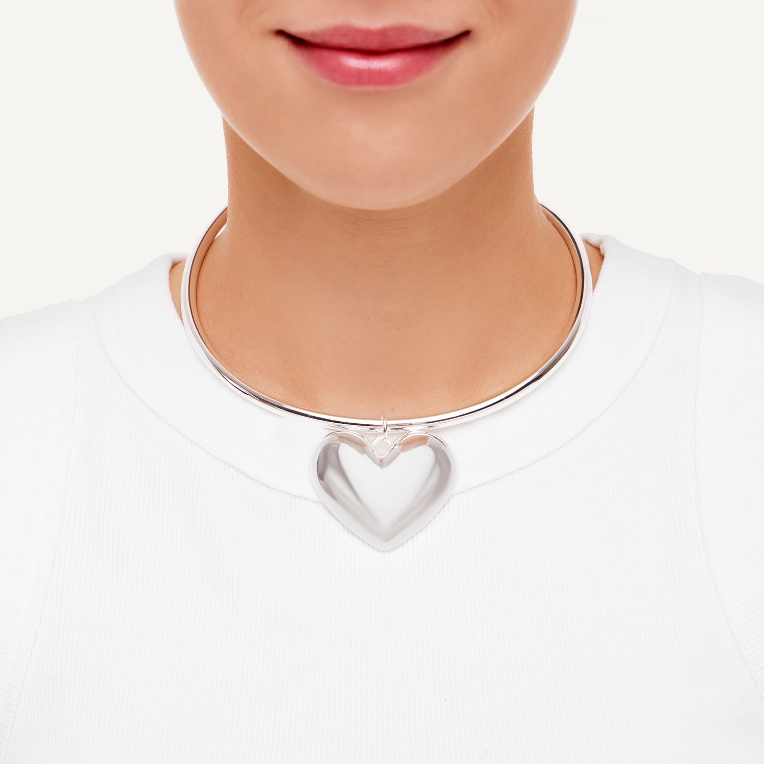 Колье Silver Necklace With Silver Heart