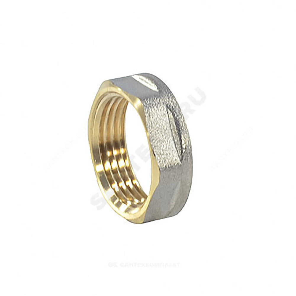 Контргайка латунь никель реборда Ду 32 (1 1/4") ВР Aquasfera 9034-04
