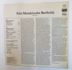 Винтажная виниловая пластинка LP Felix Mendelssohn Мендельсон Sinfonie A moll Op. 56 Schottische, Sinfonie A Dur Op.90 (ГДР 1989)