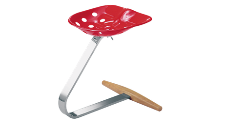 Стул Zanotta лакированное красное сиденье 51х51х49 Mezzadro