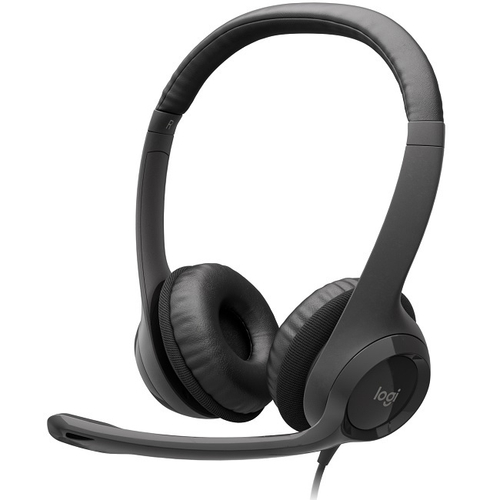 Компьютерная гарнитура Logitech Stereo Headset H390, черный (981-000406), (981-000803)