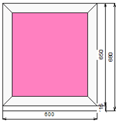 Пластиковое окно 650 х 600 ТермА Эко с глухой створкой