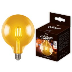 LED-G125-8W-GOLDEN-E27 GLV21GO Лампа светодиодная Vintage. Форма шар. золотистая колба. Картон. ТМ Uniel