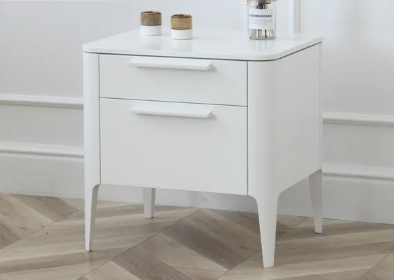 Тумба прикроватная Type 2 ящика ширина 50 см (белый)