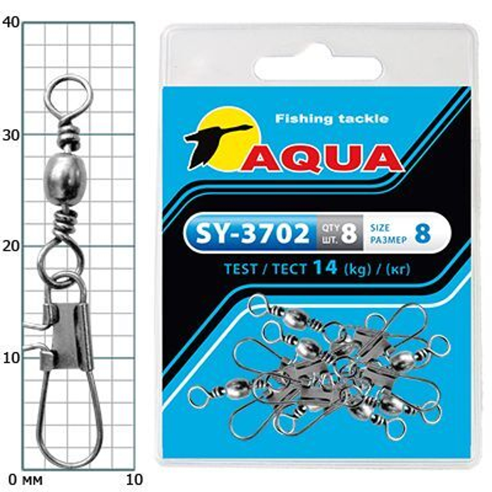 Карабин с вертлюгом для рыбалки SY-3702 №12 (упк. 8 шт.)