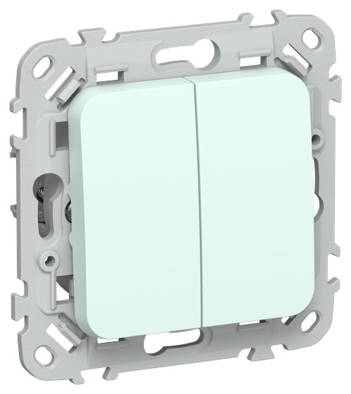 FLITE Выключатель 2-клавишный 10А ВС12-1-0-ФлХЛ холодный лед IEK