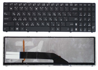 Клавиатура для ноутбука Asus K50 K60 K70 черная с подсветкой