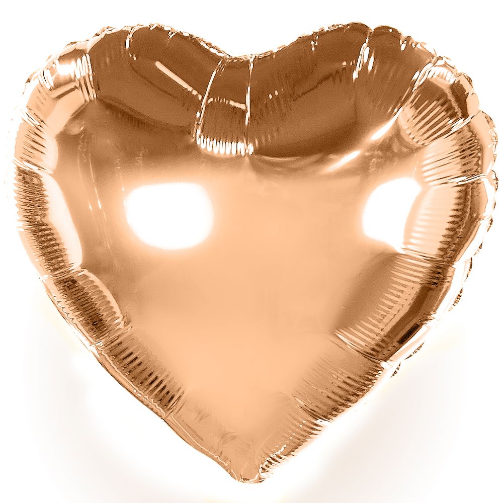 Шар (18"/46 см) Сердце, Розовое Золото