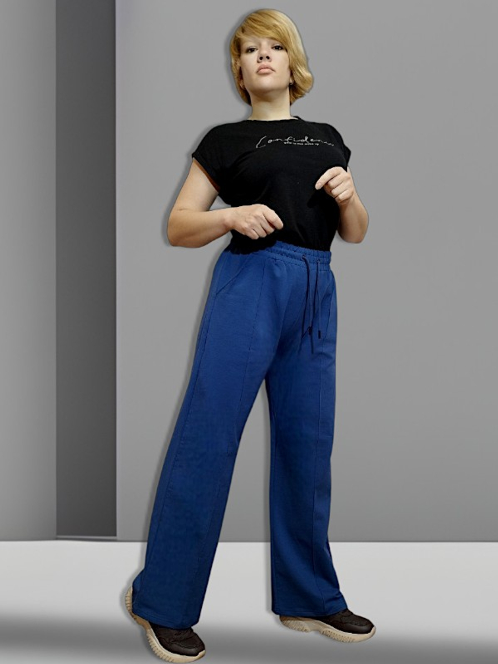 OWS-77 Брюки женские с карманами (футер 2-х нитка) (XL (52))