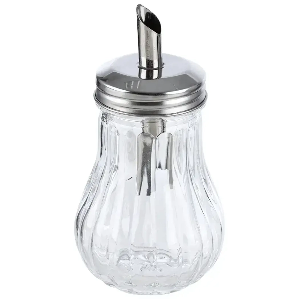 Сахарница 200 мл, DOLCE, стеклянная с дозатором из нерж стали